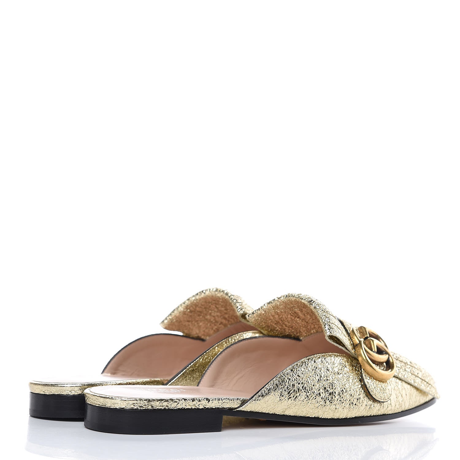 Gucci Galassia Womens GG Marmont Fringe Slippers 38 Platino 4 of 8