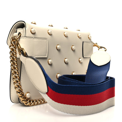 Gucci Nappa Pearl Studded Mini Queen Margaret Broadway Shoulder Bag Mystic White 3 of 11