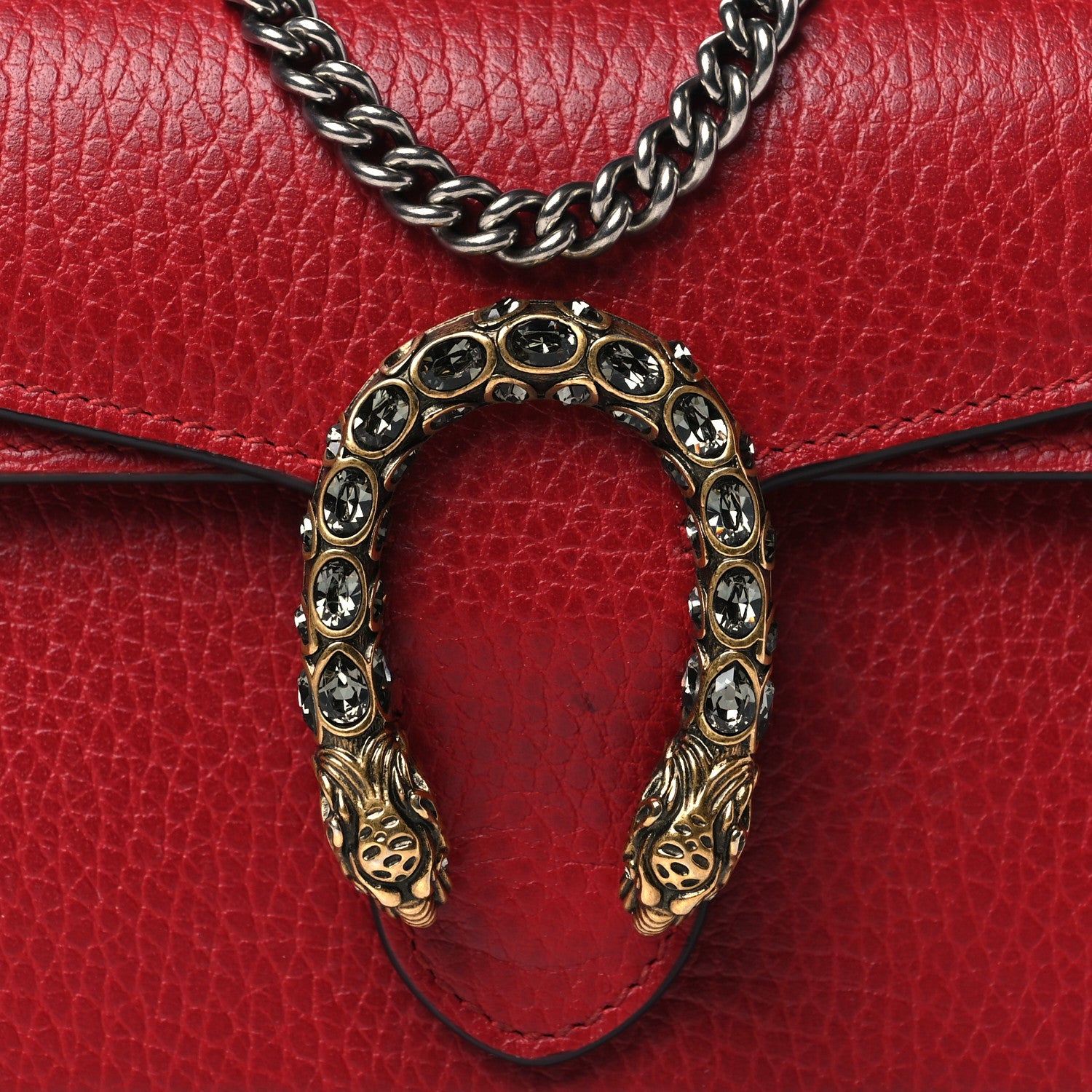 Gucci Calfskin Super Mini Dionysus Shoulder Bag Hibiscus Red 7 of 11
