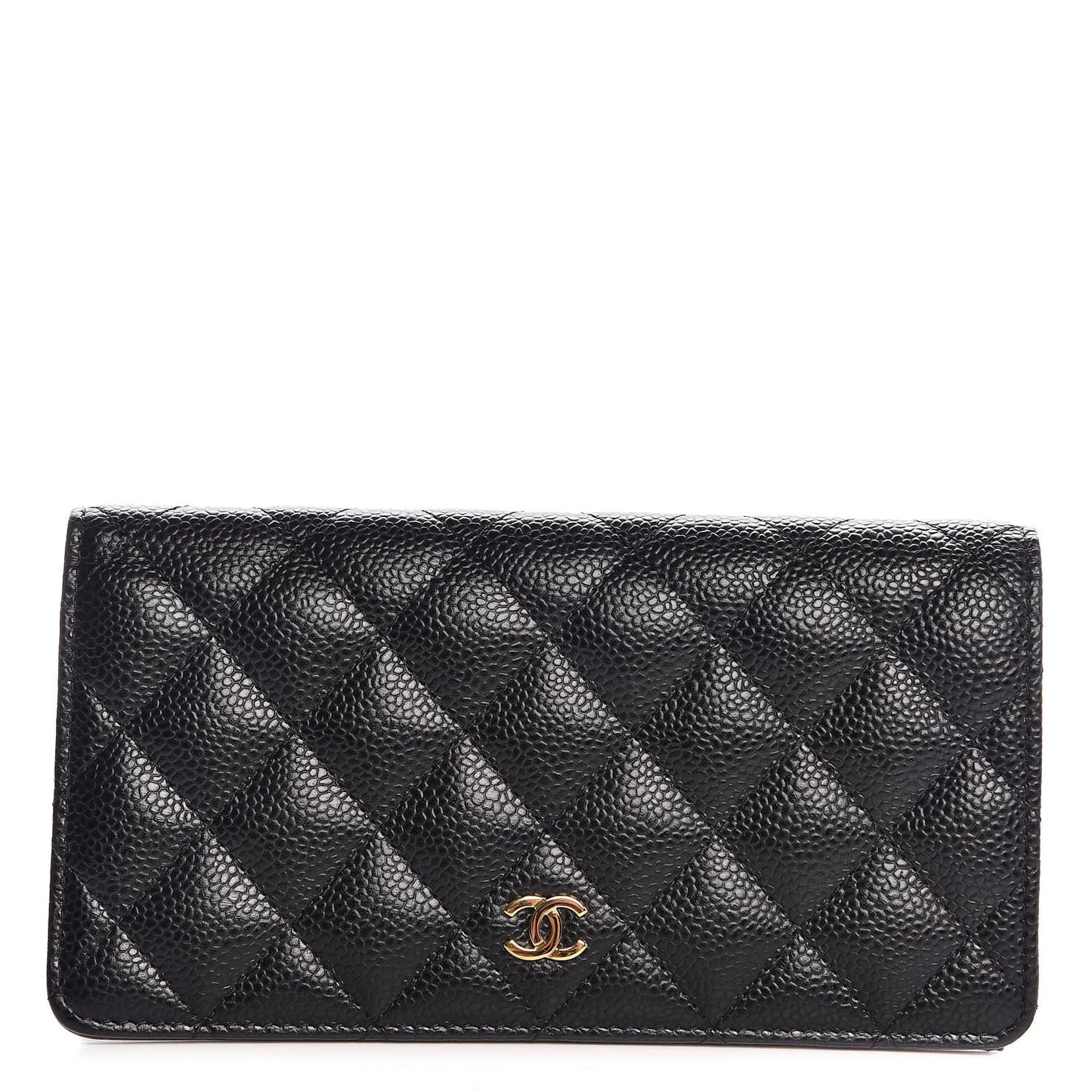 Caviar Quilted Yen Wallet Black
