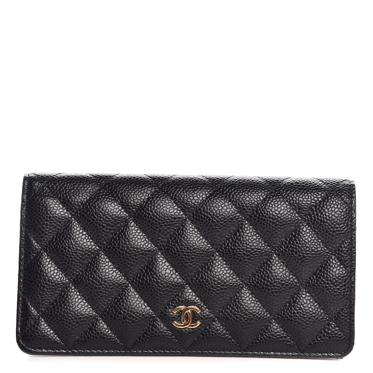 Chanel Caviar Quilted Yen Wallet Black 1 of 8