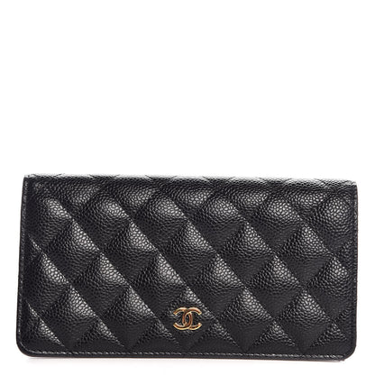Chanel Caviar Quilted Yen Wallet Black 1 of 8
