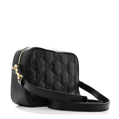 Gucci Calfskin GG Matelasse Shoulder Bag Black Natural 3 of 12