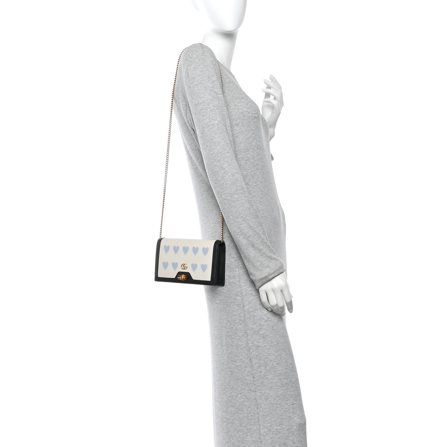 Gucci Calfskin Lovelight Mini Diana Chain Bag Mystic White