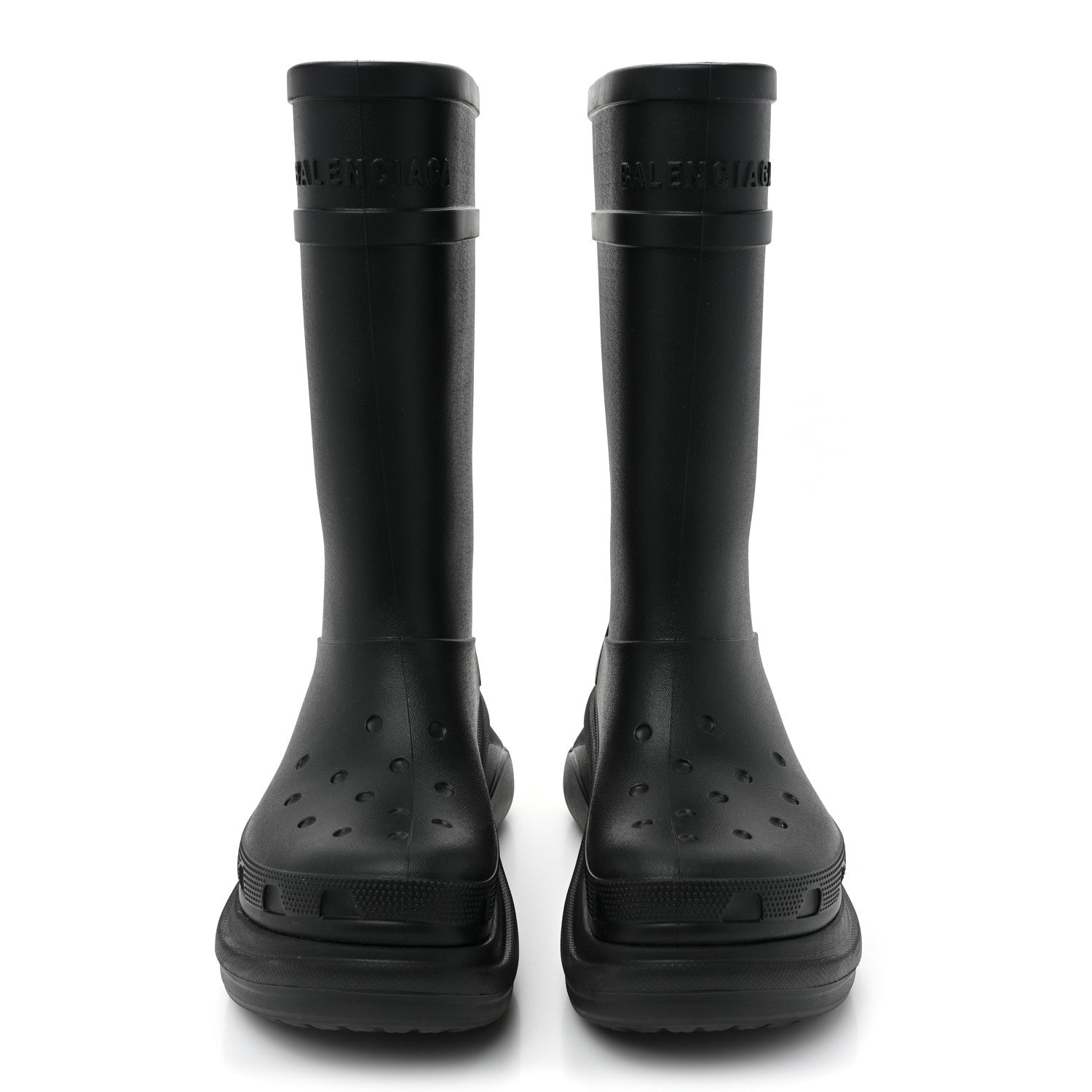 Balenciaga X CROCS Rubber Womens Rain Boots 40 Black 2 of 11