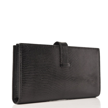 Hermes Lizard Bearn Gusset Wallet Black 3 of 9