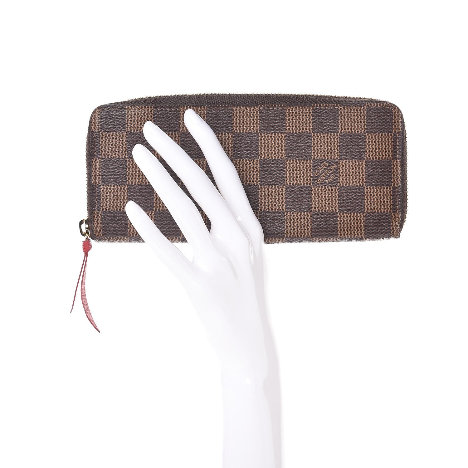 Louis Vuitton Damier Ebene Clemence Wallet Cherry 2 of 8