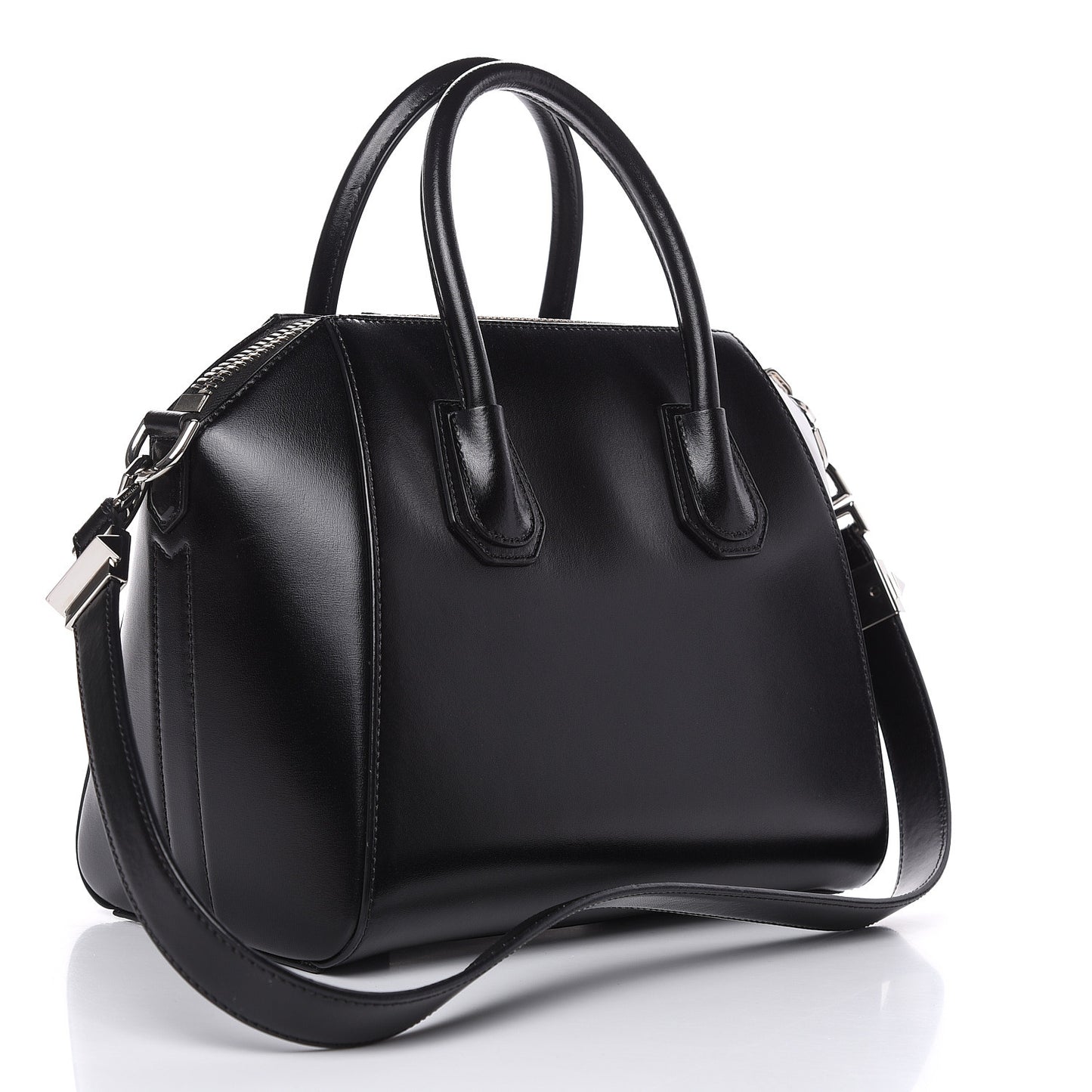 Shiny Lord Calfskin Small Antigona Black