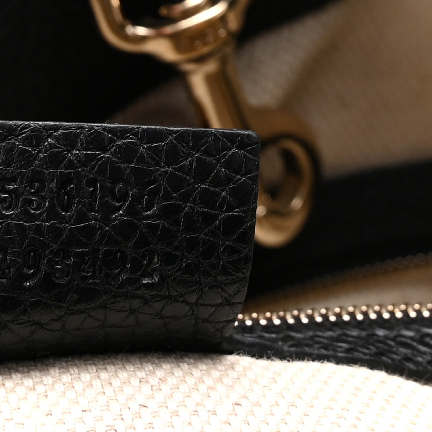 Gucci Pebbled Calfskin Medium Soho Chain Shoulder Bag Black 7 of 10