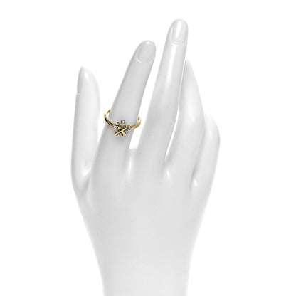 Tiffany 18K Yellow Gold Platinum Diamond Schlumberger Lynn Ring 54 6.75 2 of 6