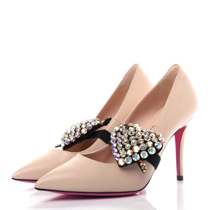 Gucci Nappa Removable Crystal Heart Pumps 36 Skin Rose 12 of 13