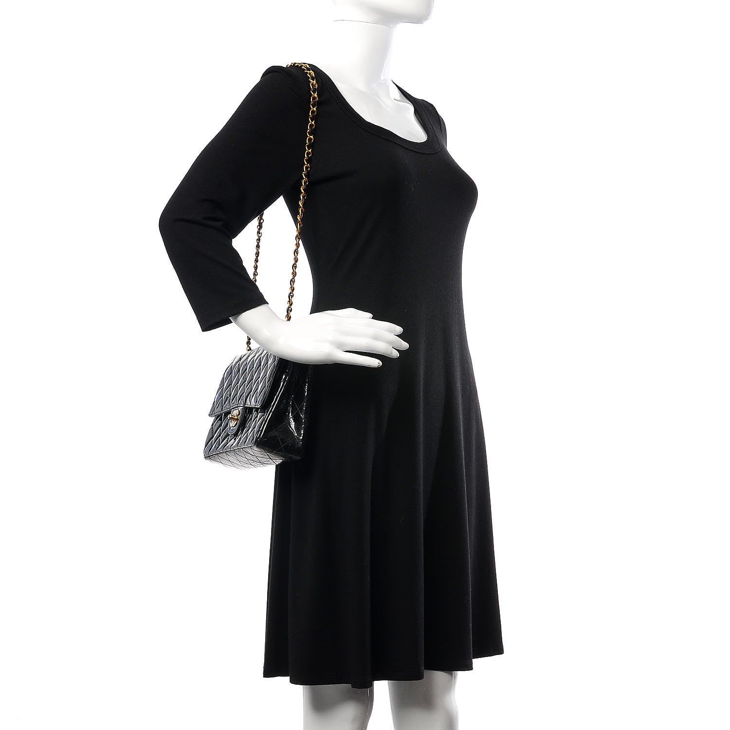 Chanel Patent Quilted Medium Double Flap Black 2 of 18