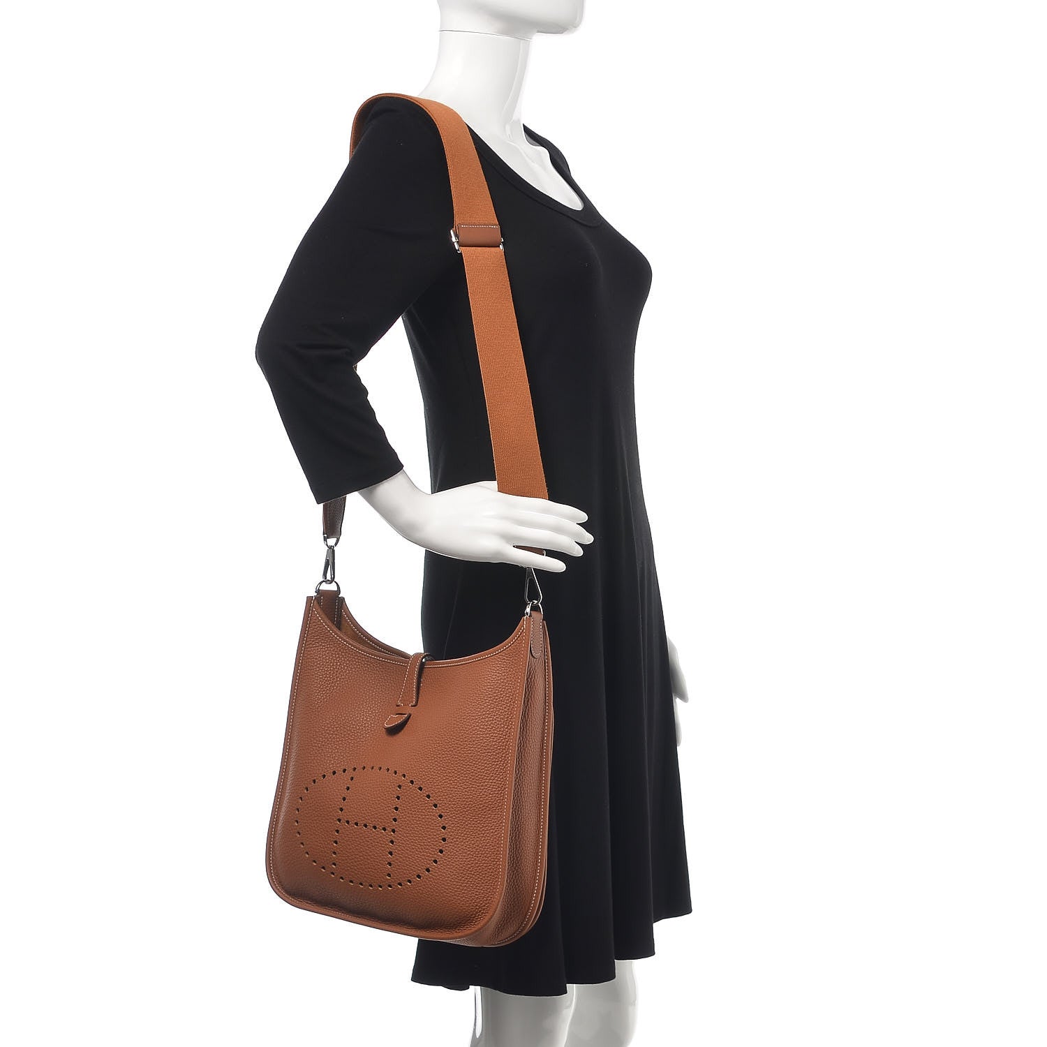 Hermes Taurillon Clemence Evelyne III PM Gold 2 of 8