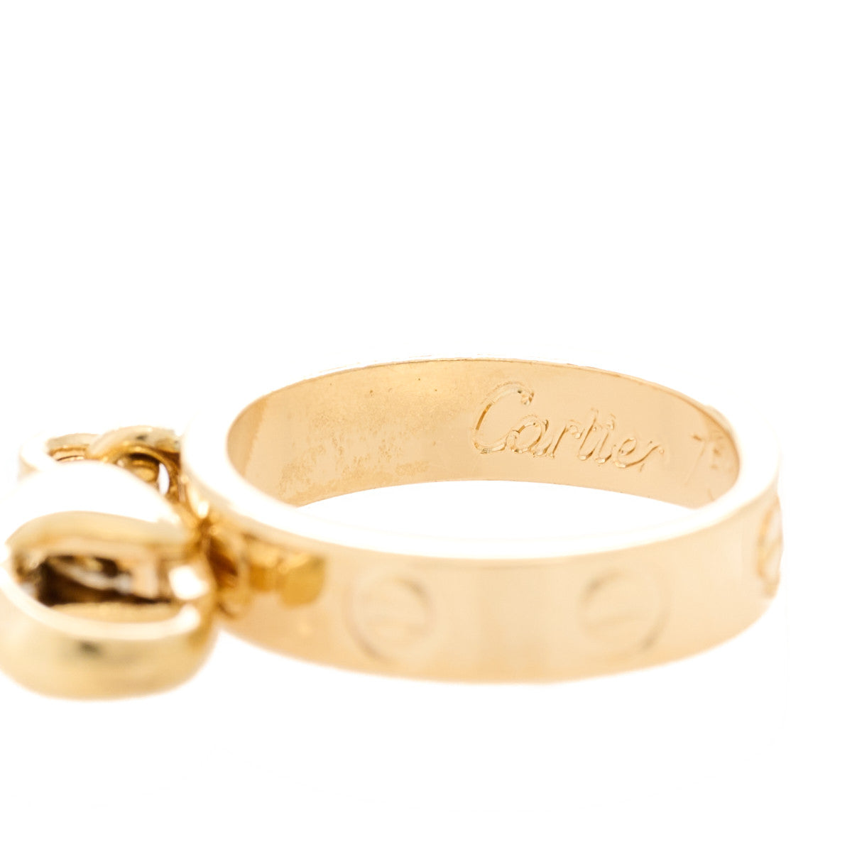 18K Yellow Gold LOVE Ring Charm