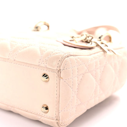 Christian Dior Lambskin Cannage Mini Lady Dior Rose Poudre 9 of 19