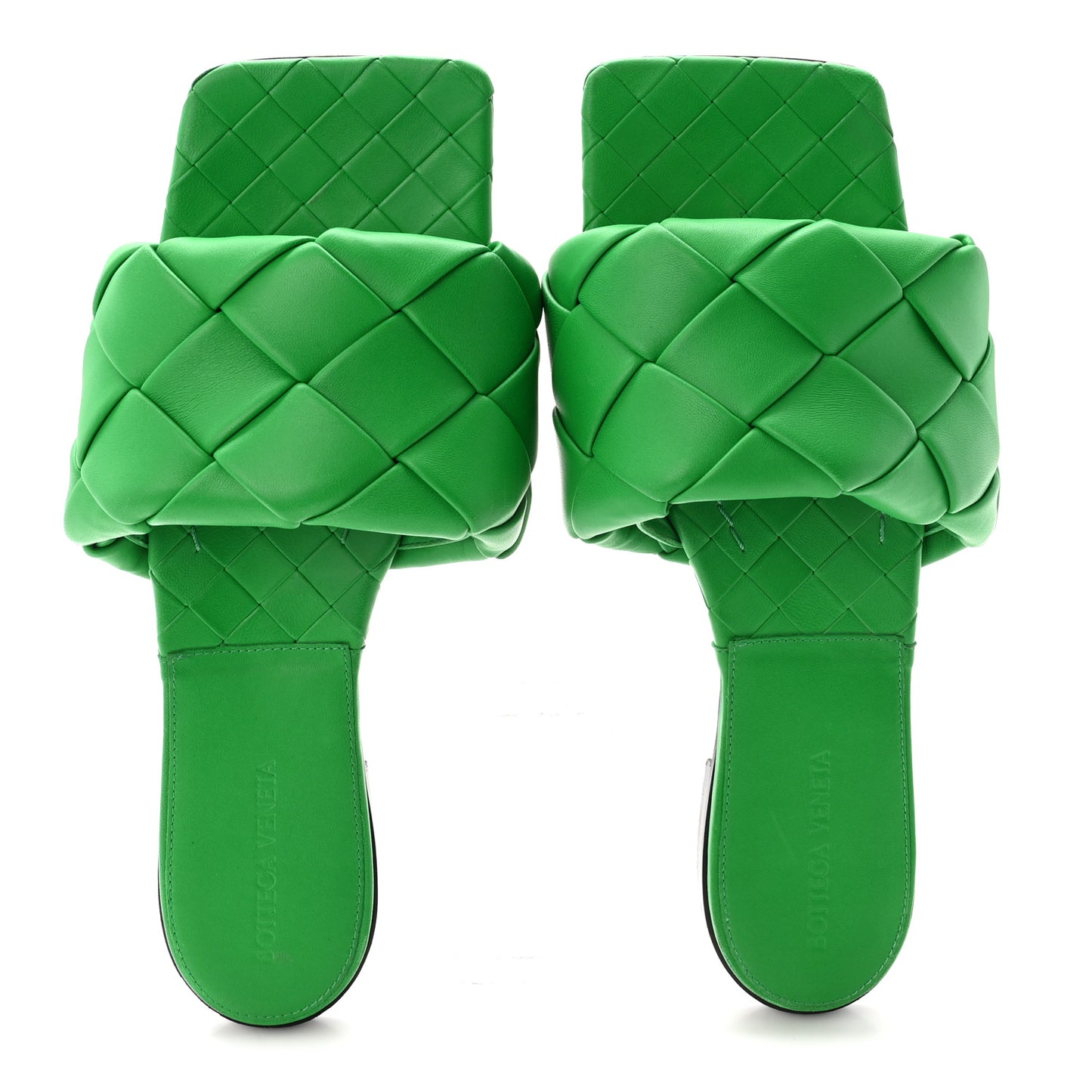 Nappa Maxi Intrecciato Lido Flat Sandals 40.5 Grass