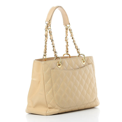 Chanel Caviar Quilted Grand Shopping Tote GST Beige 3 of 19