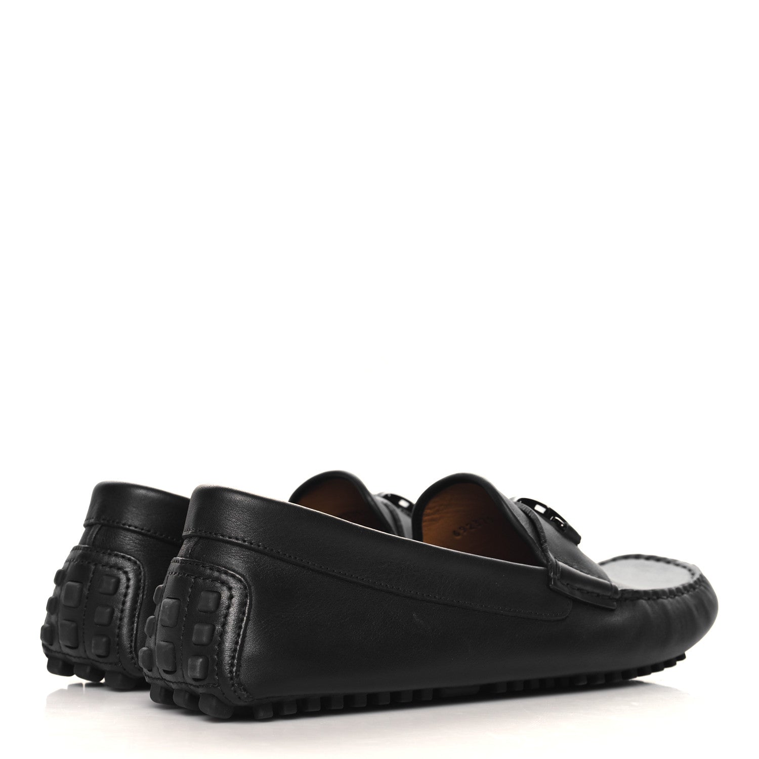 Gucci Soft Clove Calfskin Monochrome Mens Interlocking G Driver Loafers 9 Black 5 of 10