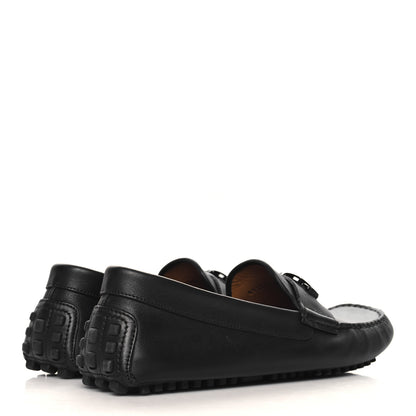 Gucci Soft Clove Calfskin Monochrome Mens Interlocking G Driver Loafers 9 Black 5 of 10
