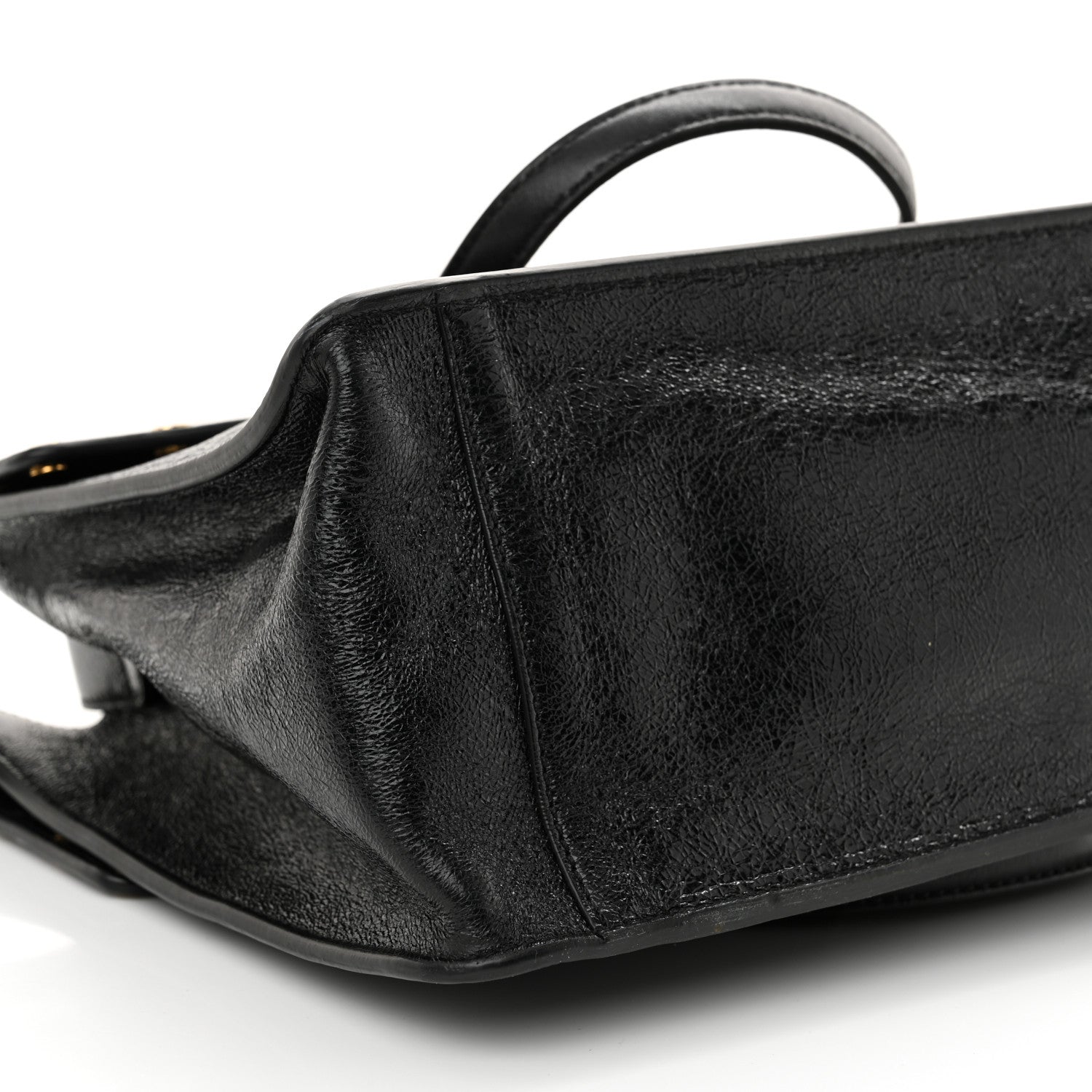 Fendi Agnello Old Shine Vitello Go Rain Large Flip Tote Black Marrone 9 of 10