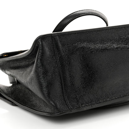 Fendi Agnello Old Shine Vitello Go Rain Large Flip Tote Black Marrone 9 of 10