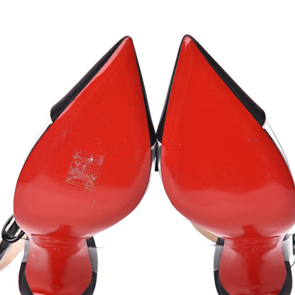 Christian Louboutin Satin Patent PVC Naked Bow 100 Pumps 41 Black 8 of 9