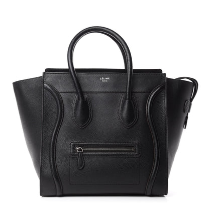 Celine Drummed Calfskin Mini Luggage Black 1 of 10