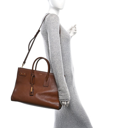 Saint Laurent Smooth Calfskin Medium Supple Sac De Jour Brown 2 of 10