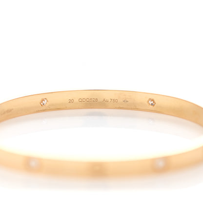 Cartier 18K Yellow Gold 4 Diamond LOVE Bracelet 20 5 of 5