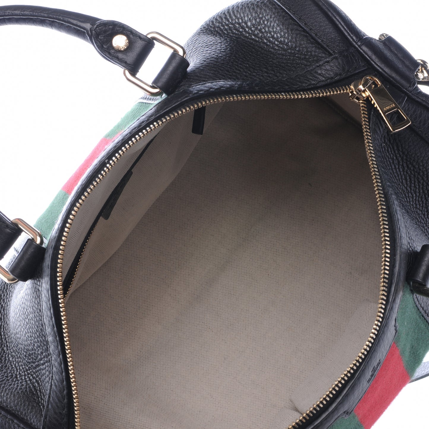 Leather Vintage Web Medium Boston Black