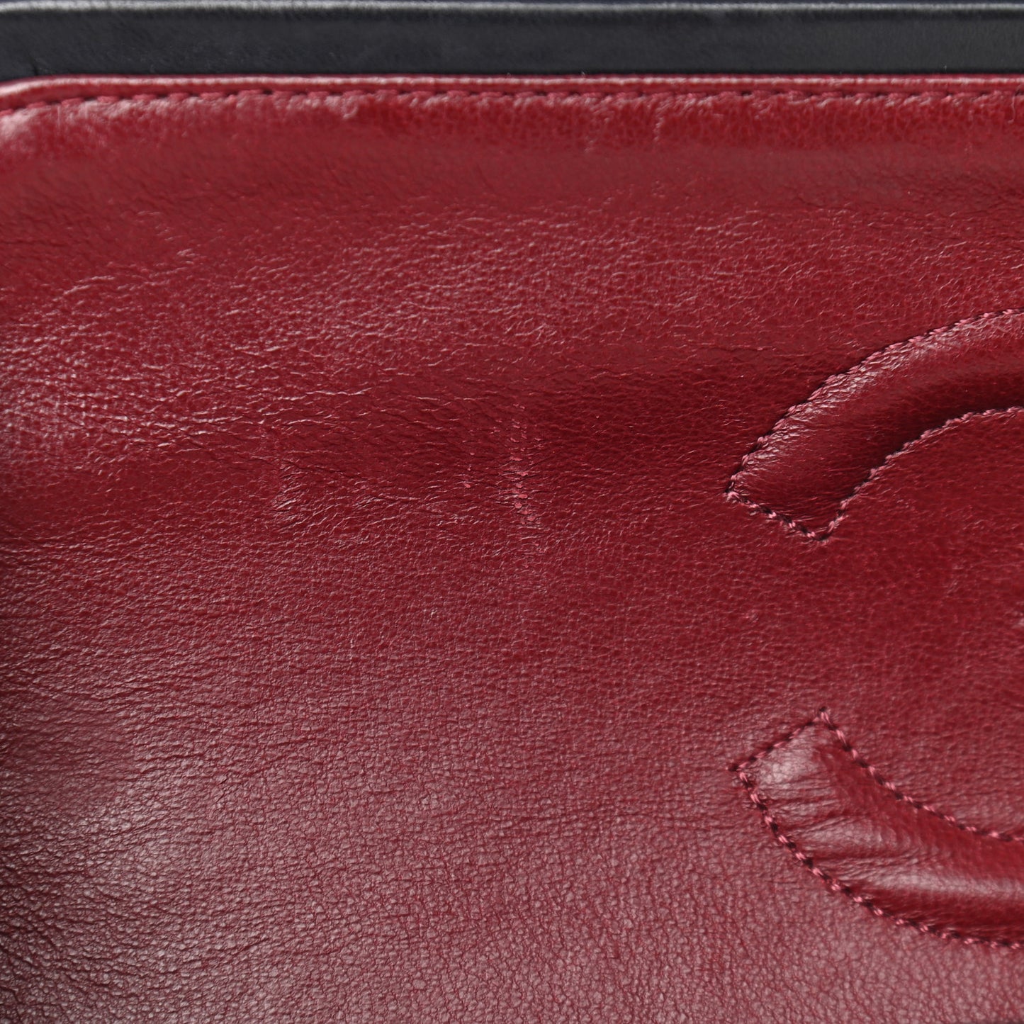 Lambskin Quilted Medium Double Flap Navy