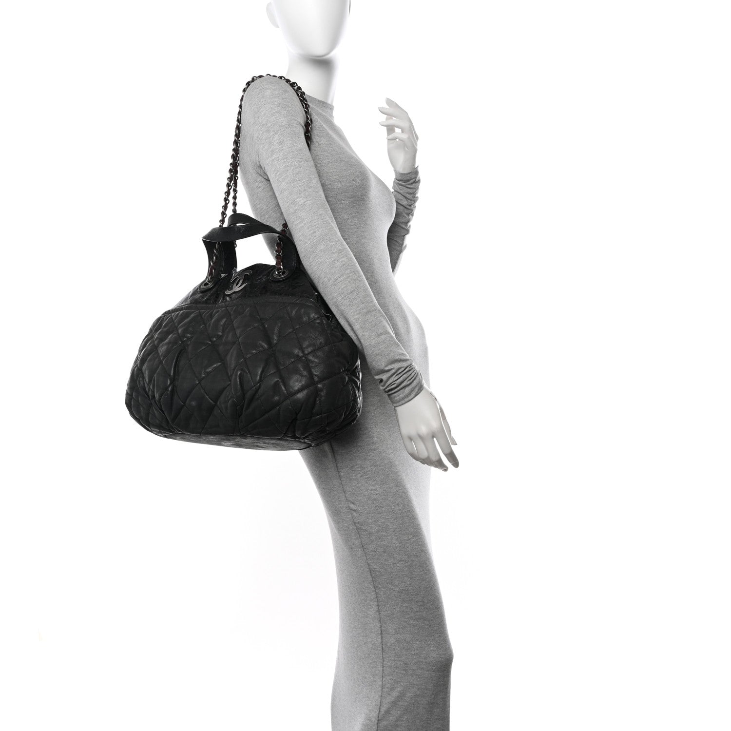 Chanel Iridescent Calfskin Quilted Large In The Mix Tote Black 2 of 11