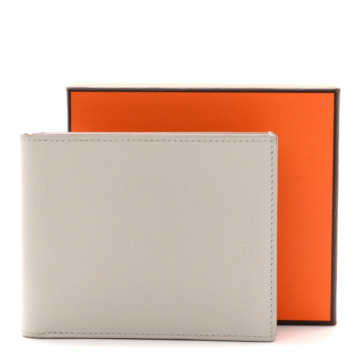 Hermes Evercolor Citizen Twill Compact Wallet Gris Perle 1862297