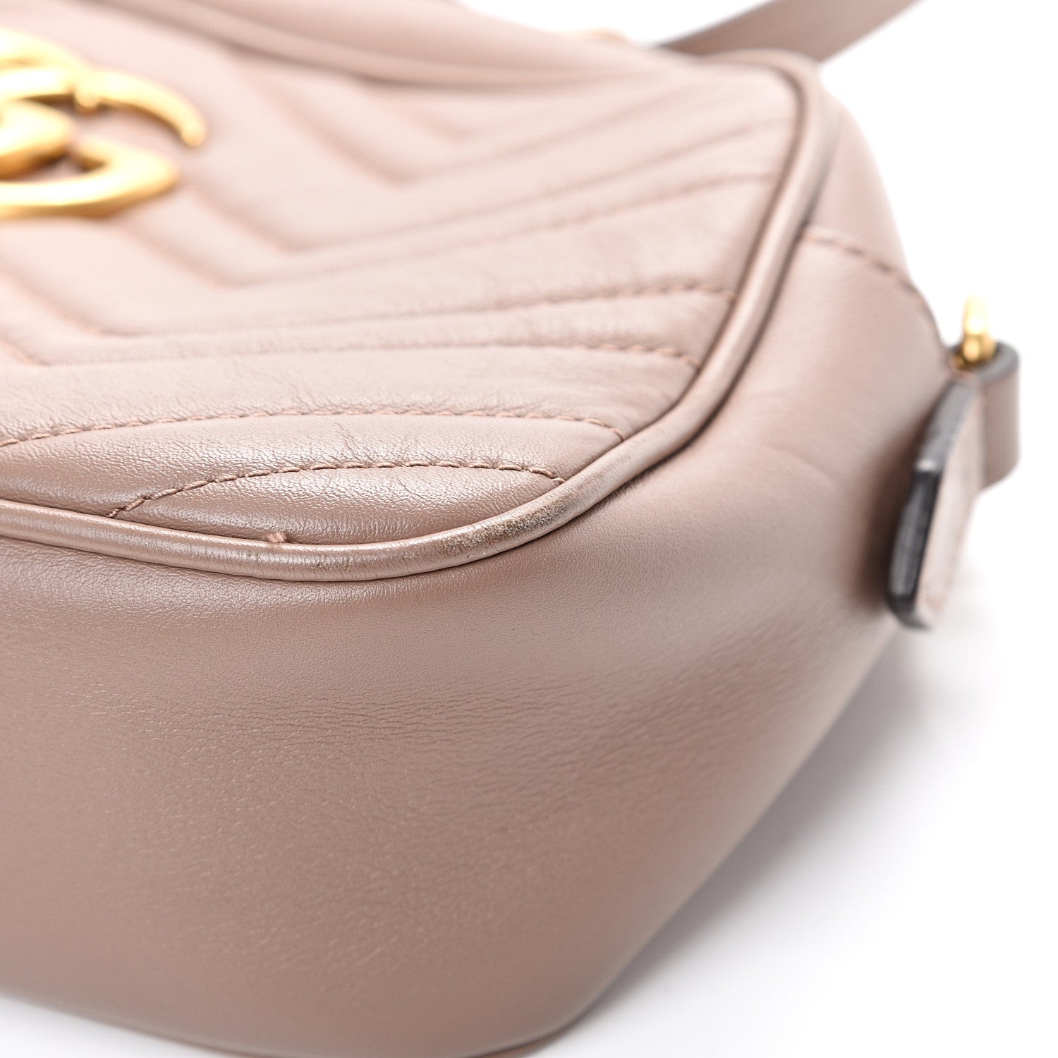 Gucci Calfskin Matelasse Small GG Marmont Chain Shoulder Bag Porcelain Rose 10 of 17