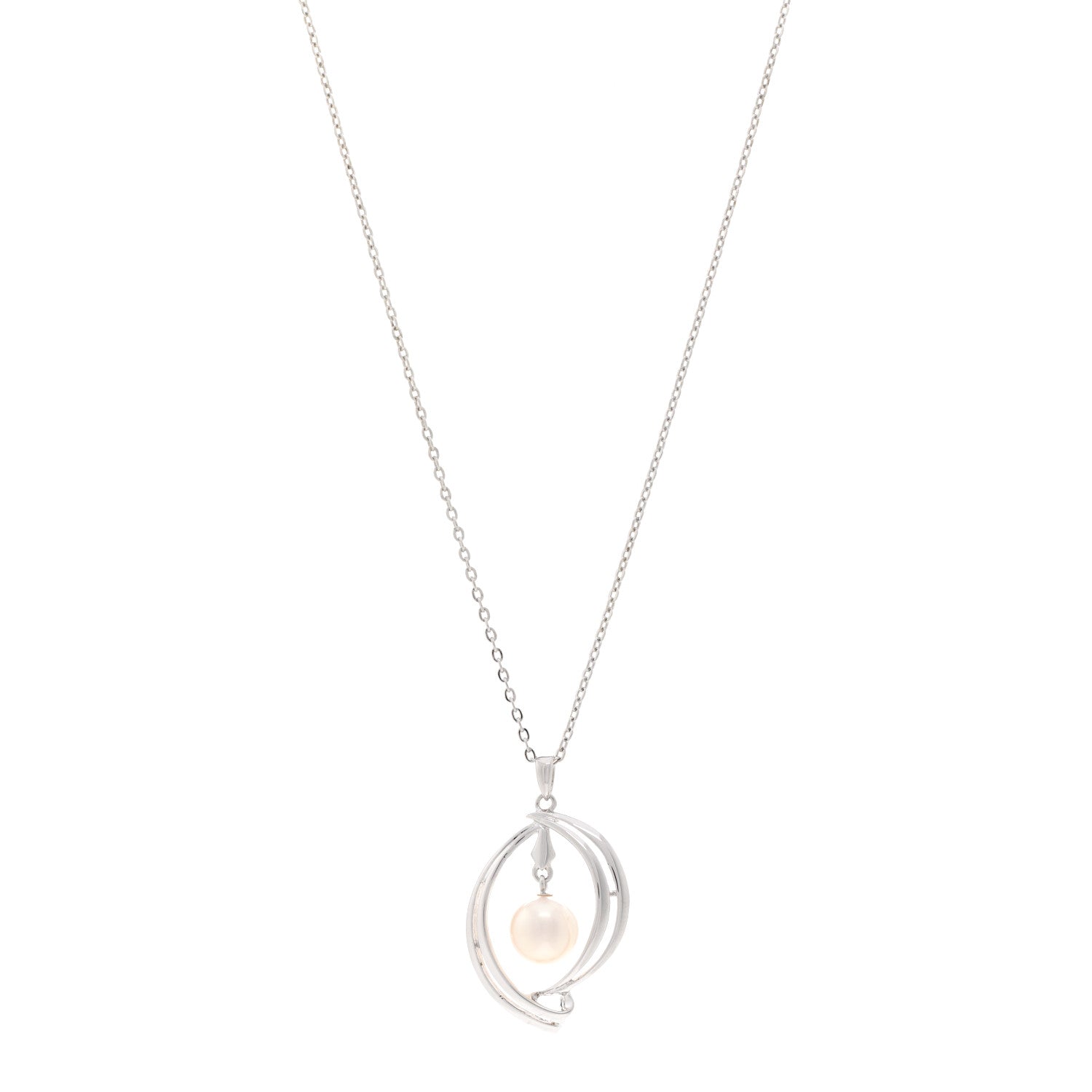 Mikimoto Sterling Silver Akoya Pearl 7-8mm Pendant Necklace 1 of 4