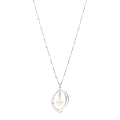 Mikimoto Sterling Silver Akoya Pearl 7-8mm Pendant Necklace 1 of 4
