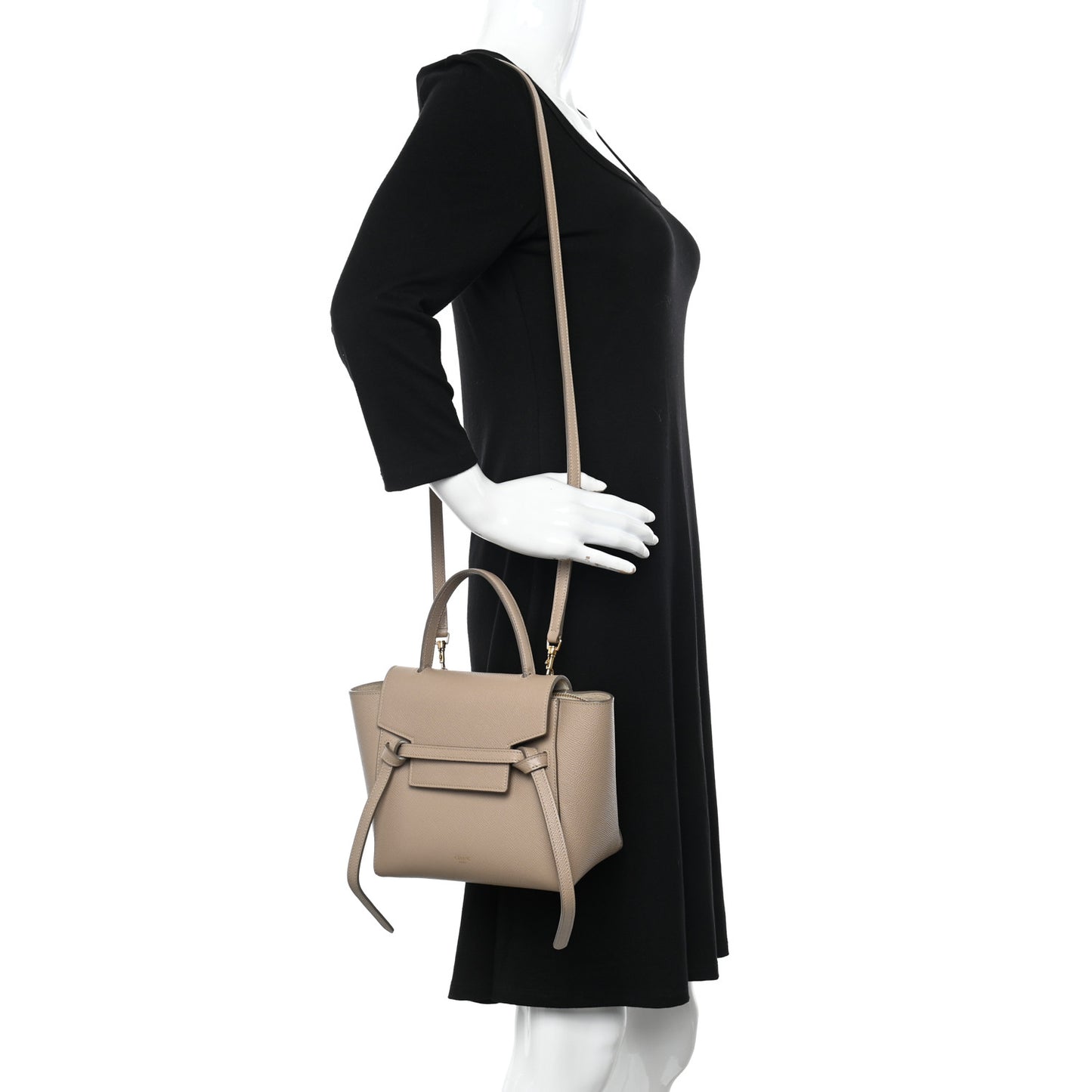 Grained Calfskin Nano Belt Bag Light Taupe