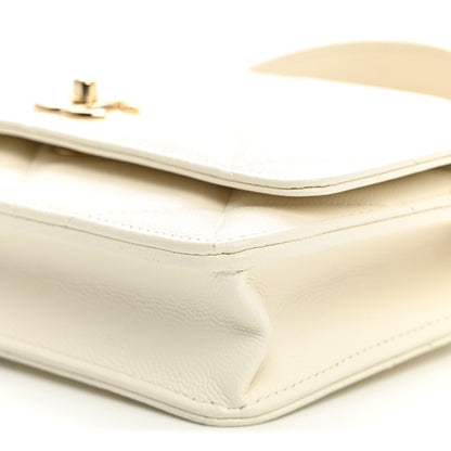 Chanel Shiny Caviar Quilted Turnlock Top Handle Wallet On Chain WOC White 9 of 9