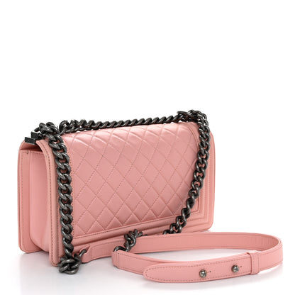 Chanel Lambskin Quilted Medium Boy Flap Light Pink 3 of 10