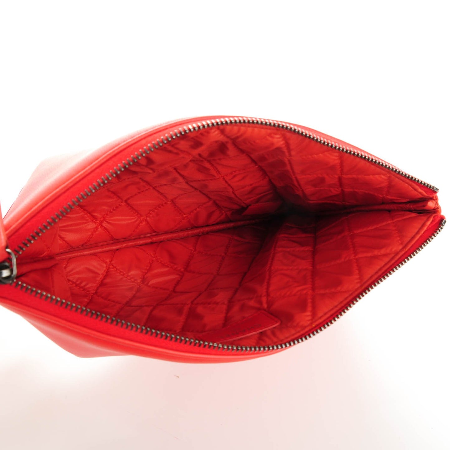 Lambskin Patent Quilted Medium Cosmetic Case Red