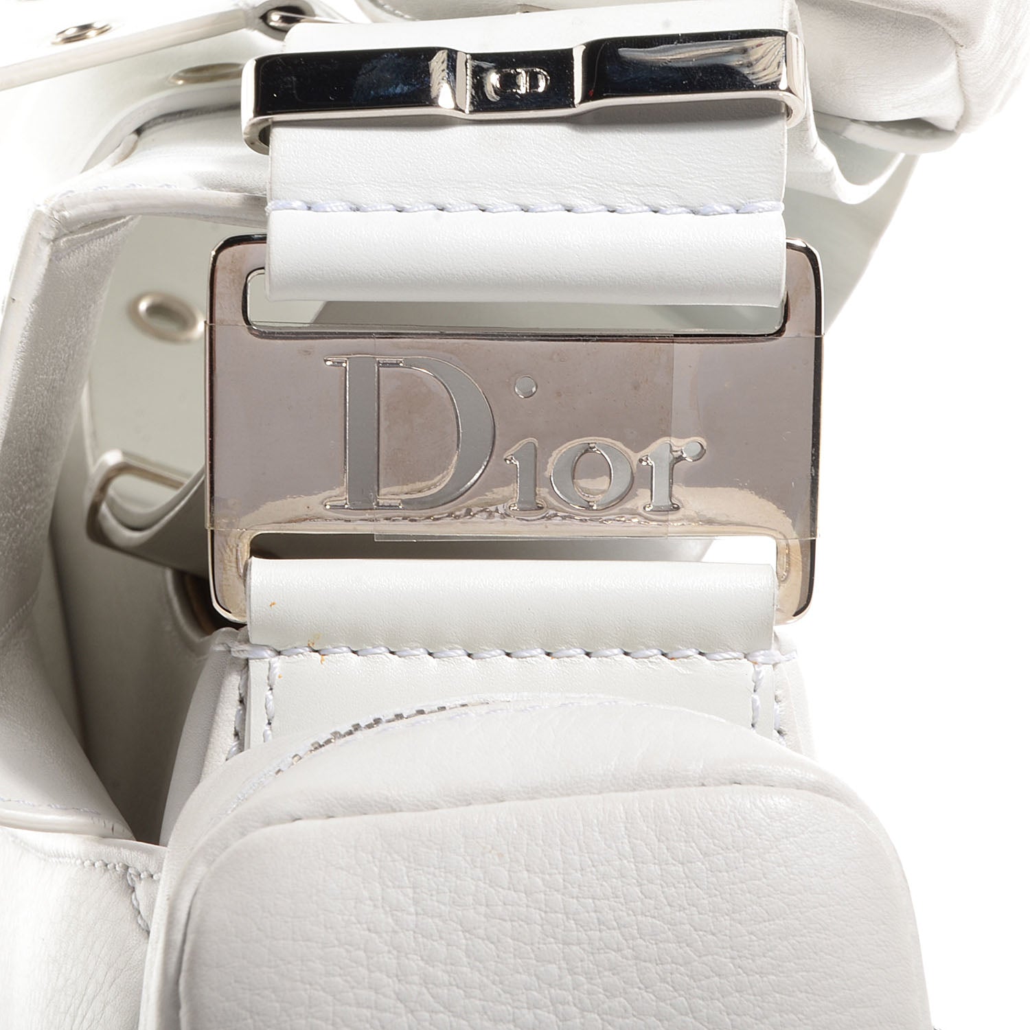 Christian Dior Leather Street Chic Columbus Ave Shoulder Bag White 10 of 10