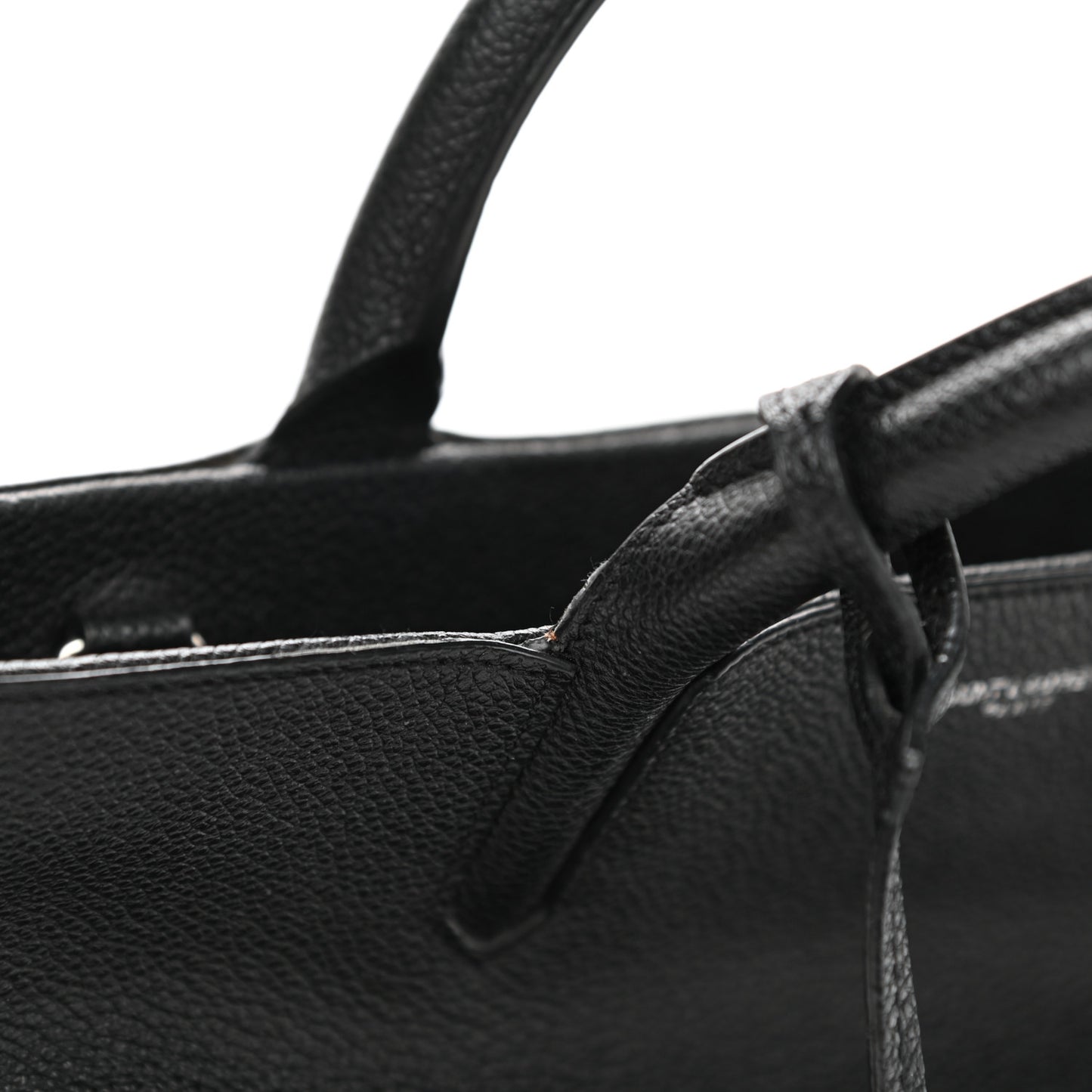 Grained Calfskin Small Cabas Rive Gauche Black