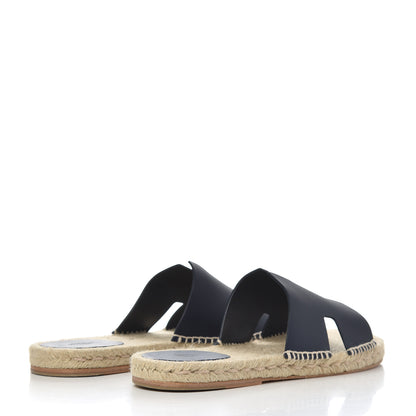 Hermes Calfskin Mens Antigua Espadrille Sandals 45 Bleu Indigo 4 of 14