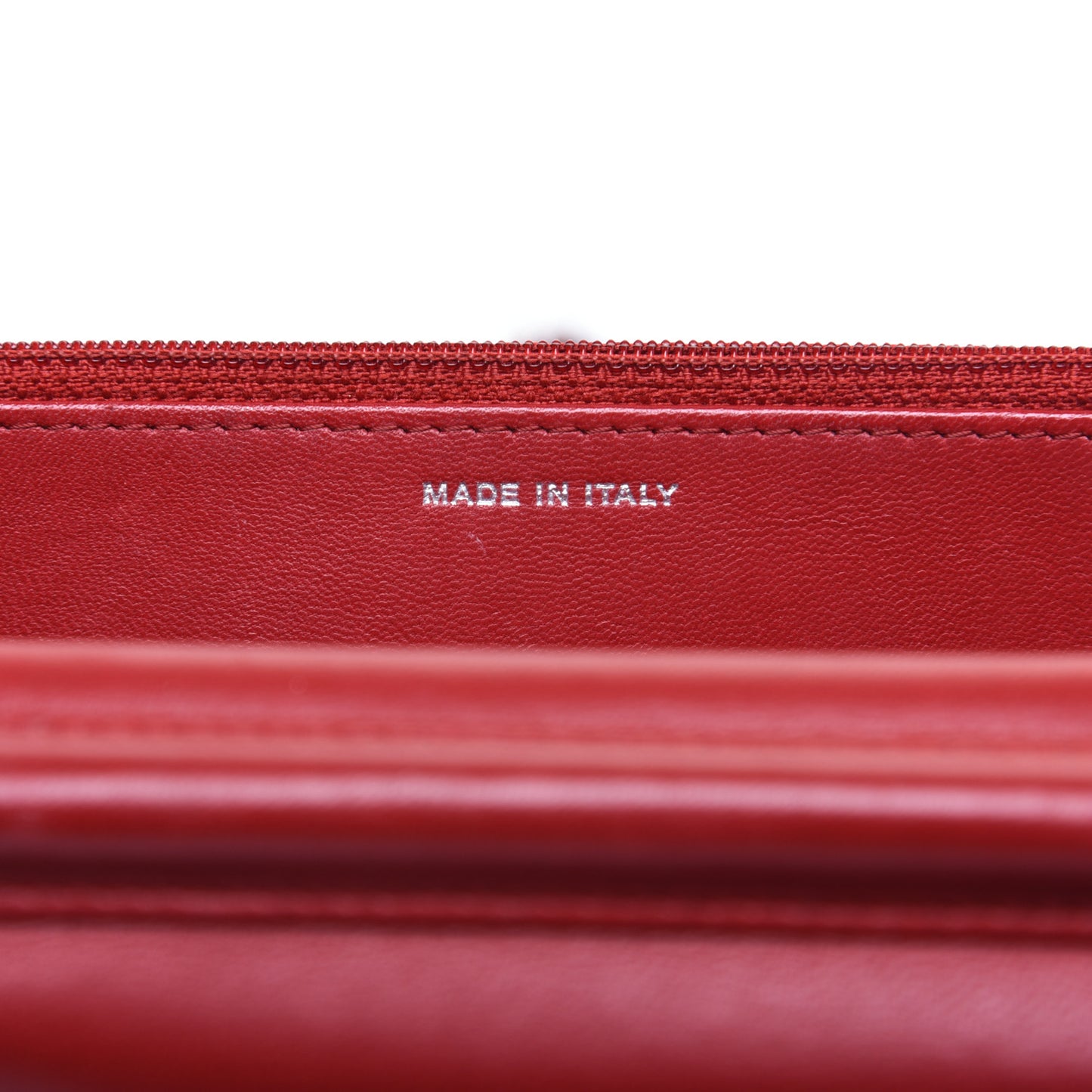 Lambskin Quilted Wallet on Chain WOC Red