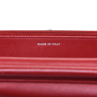 Chanel Lambskin Quilted Wallet on Chain WOC Red 9 of 16