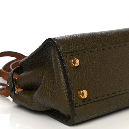 Fendi Cuoio Romano Selleria Tri-color Mini Peekaboo Iconic Satchel Aspargo Saddler Latte 14 of 15