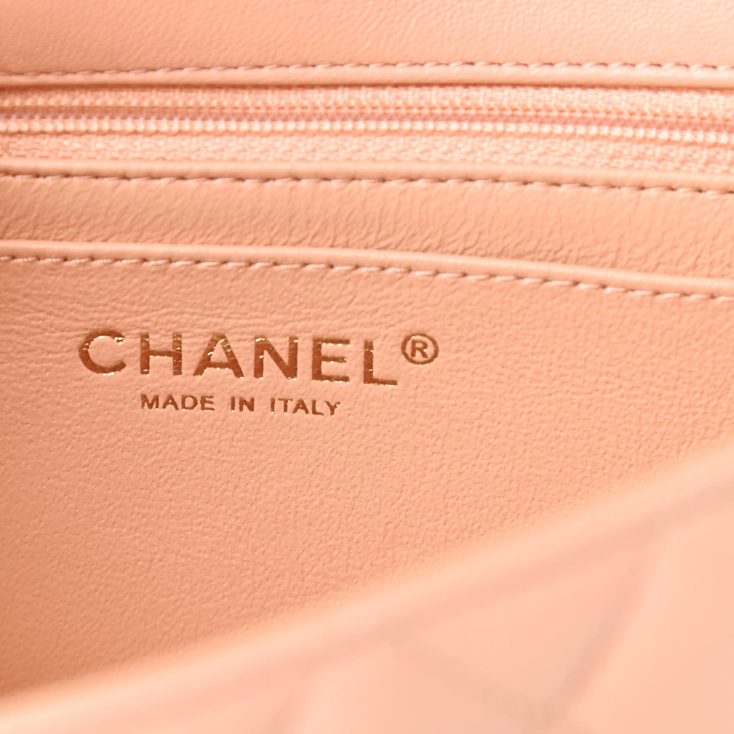 Lambskin Quilted Mini Rectangular Flap Light Pink