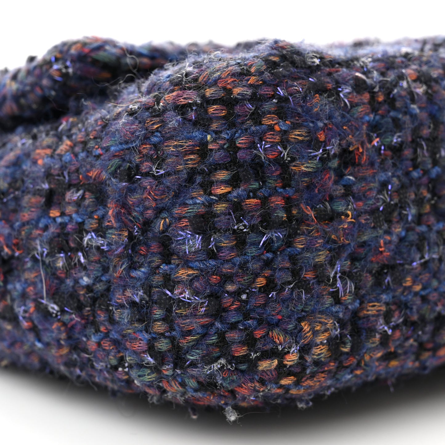 Tweed Medium Single Flap Navy Multicolor