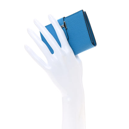 Hermes Chevre Mysore Bearn Card Holder Wallet Bleu Paradis 2 of 8