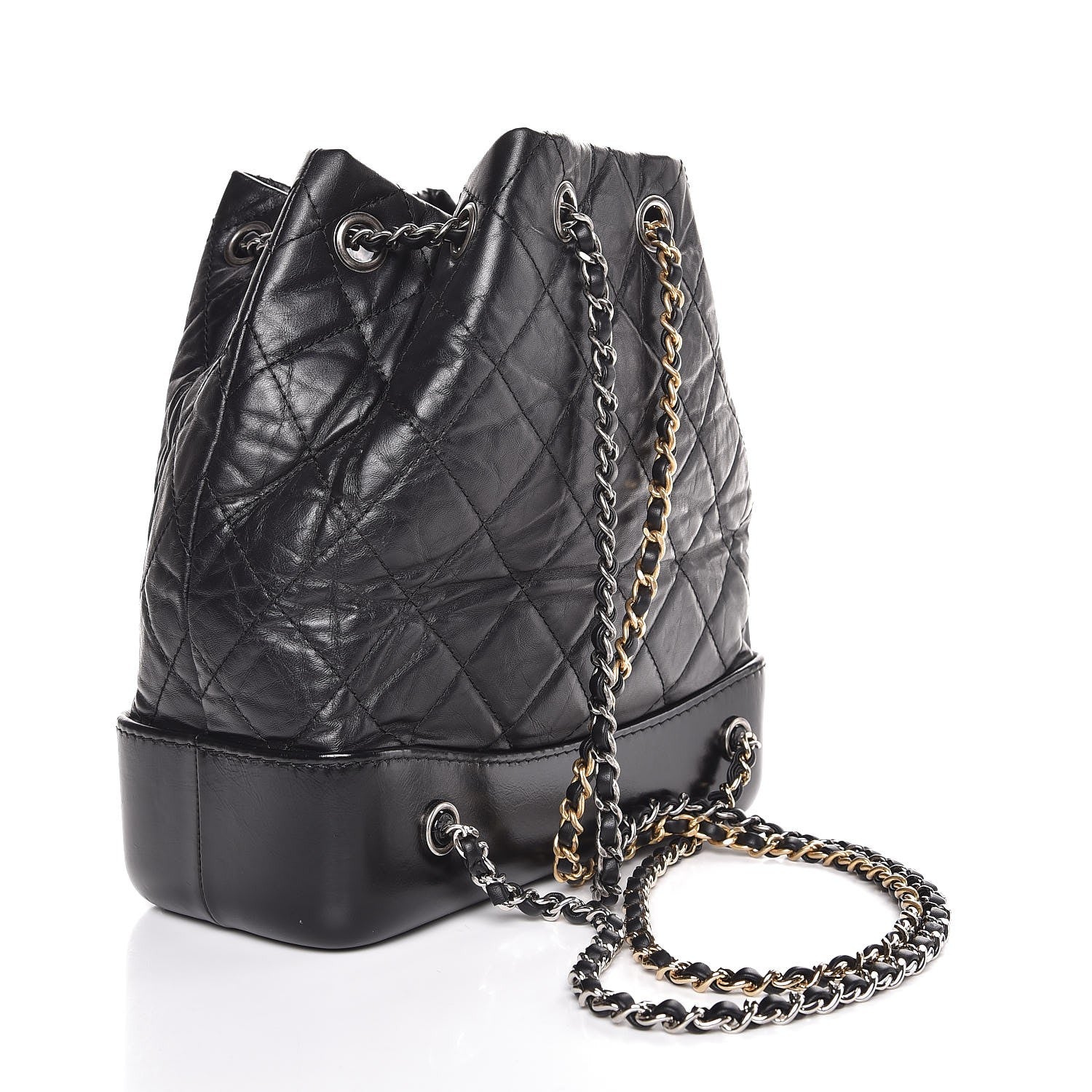 Chanel Aged Calfskin Quilted Small Gabrielle Backpack Black 3 of 8